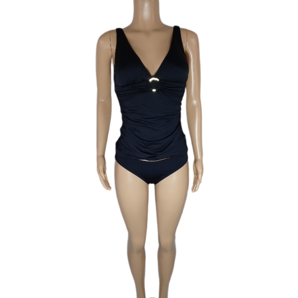Michael Kors 2pc SwimsuitGold Colored Accents85% - Picture 4 of 5